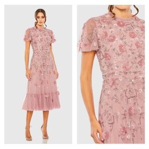 NEW MAC DUGGAL 9212 Embellished High Neck Cap Sleeve A Line Dress SZ 6